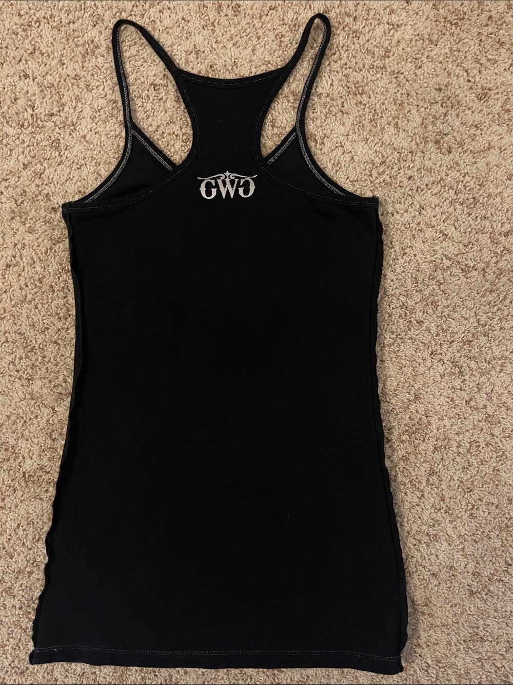 Women's Black Racerback Rhinestone Tank - Picture 5 of 5